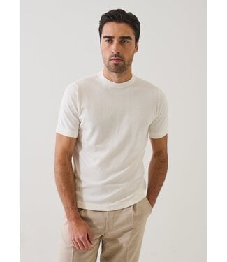 Patrick Assaraf Pull col rond manches courtes en mélange de coton