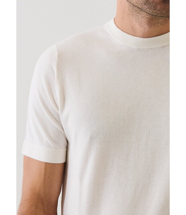 Patrick Assaraf Pull col rond manches courtes en mélange de coton