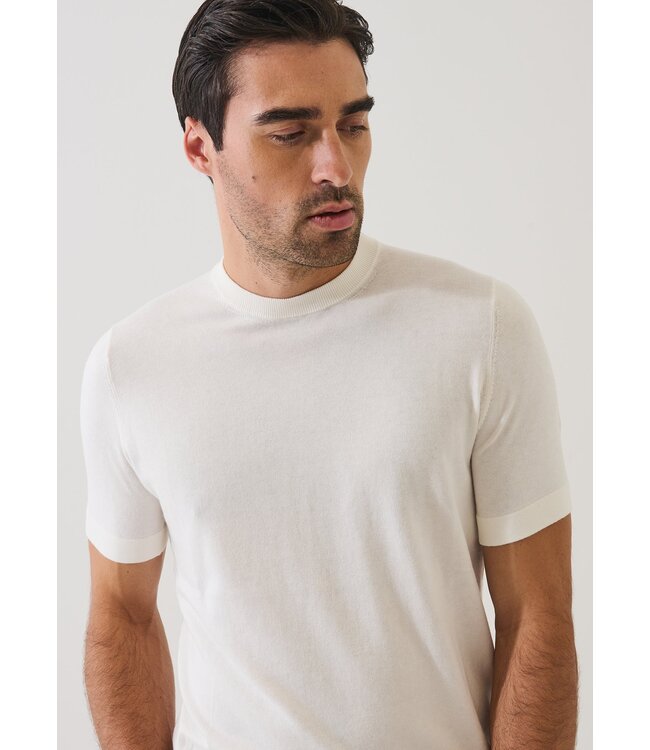 Patrick Assaraf Pull col rond manches courtes en mélange de coton