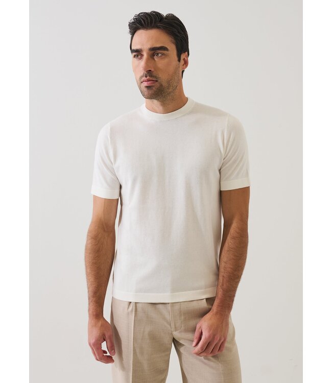 Patrick Assaraf Pull col rond manches courtes en mélange de coton