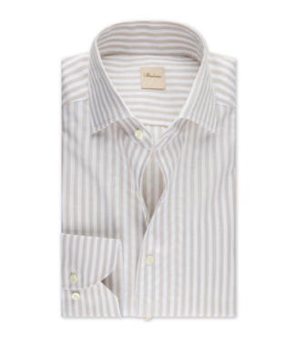 STENSTROMS Light Beige Striped Cotton/Linen Shirt