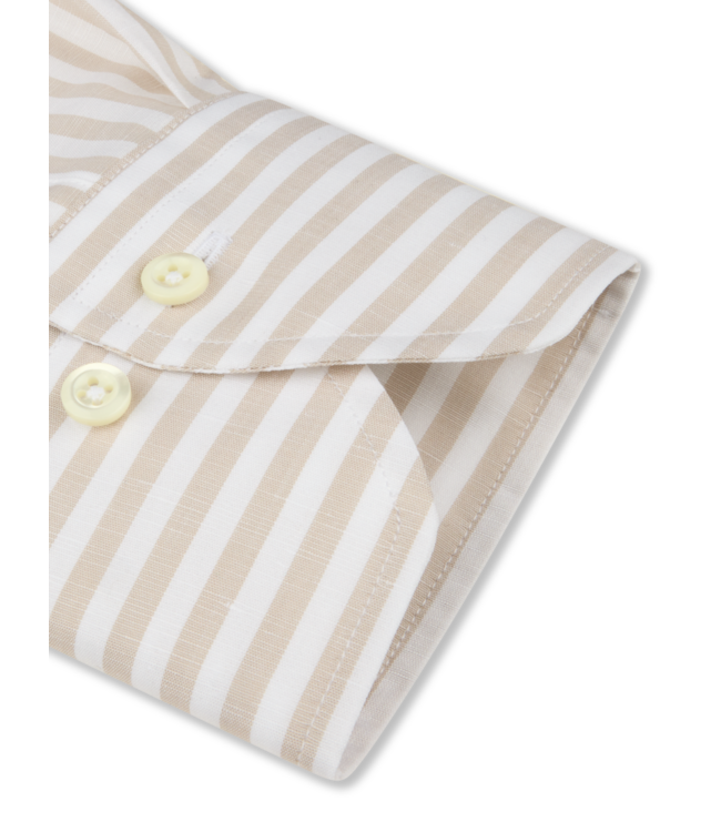 STENSTROMS Light Beige Striped Cotton/Linen Shirt