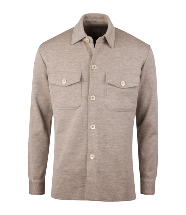 STENSTROMS Surchemise en maille beige en laine mérinos