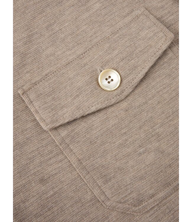 STENSTROMS Surchemise en maille beige en laine mérinos