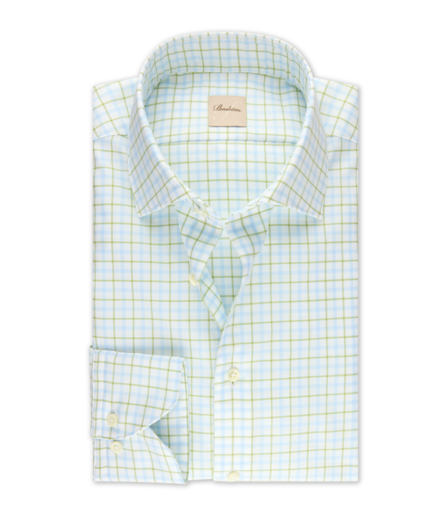 STENSTROMS Chemise Oxford à carreaux vert clair