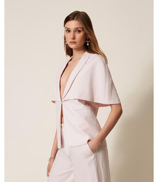 TWINSET Veste cape en mélange de lin