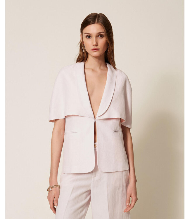 TWINSET Veste cape en mélange de lin
