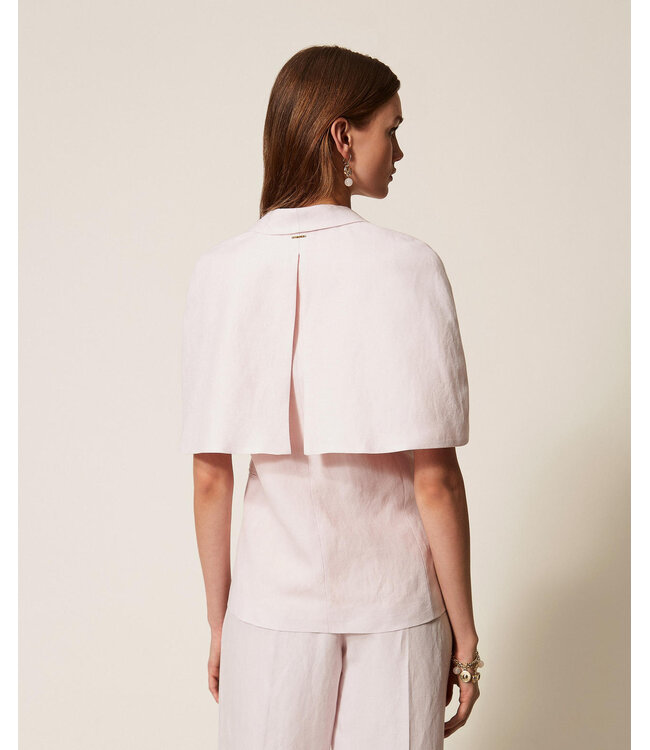 TWINSET Veste cape en mélange de lin