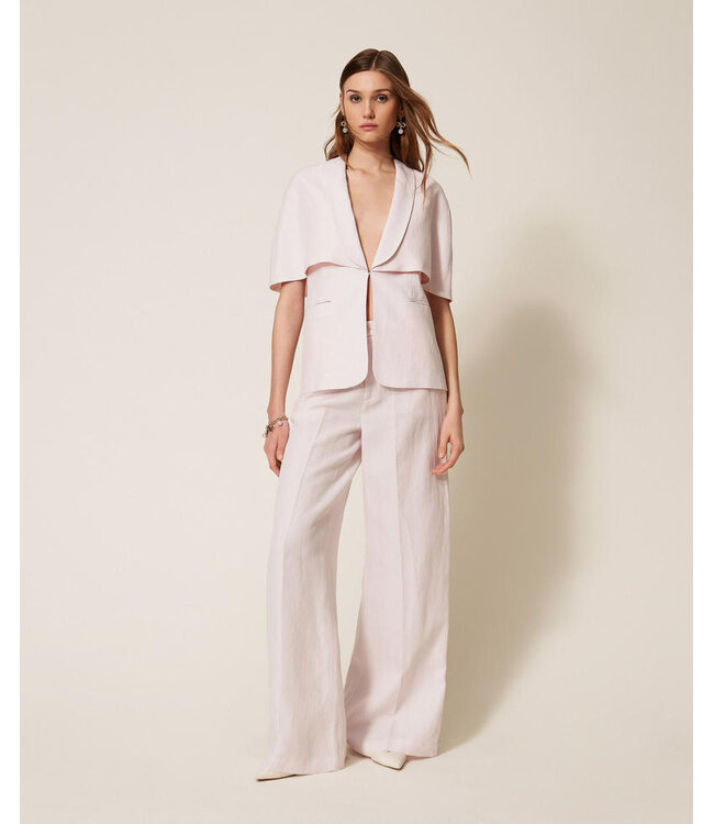 TWINSET Linen Blend Cape Jacket