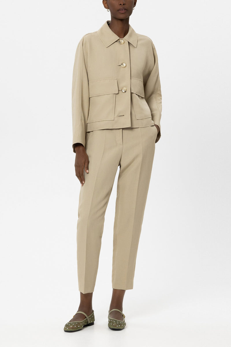 Linen Blend Cape Jacket