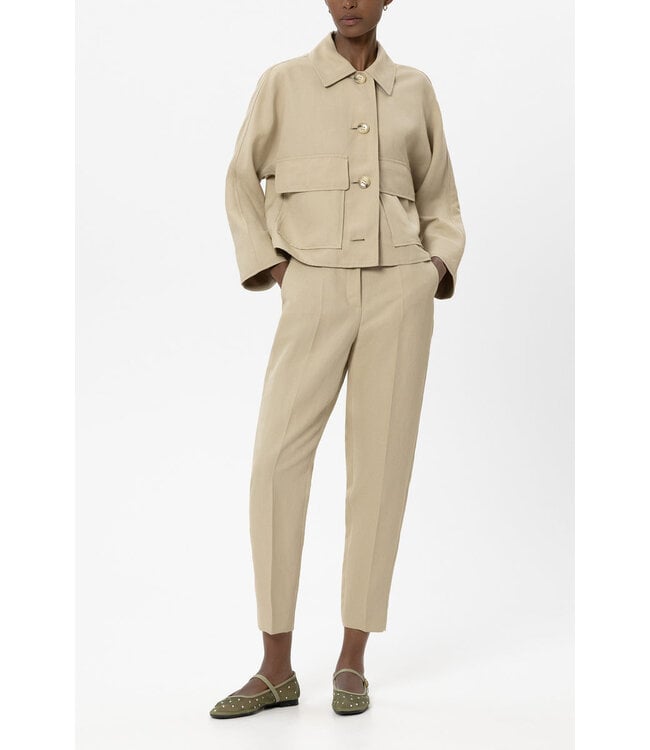 LUISA CERANO Linen Blend Shirt Jacket