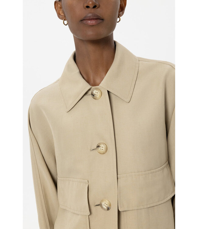 LUISA CERANO Linen Blend Shirt Jacket