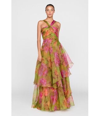Theia Rosalinda Twisted Halter Gown