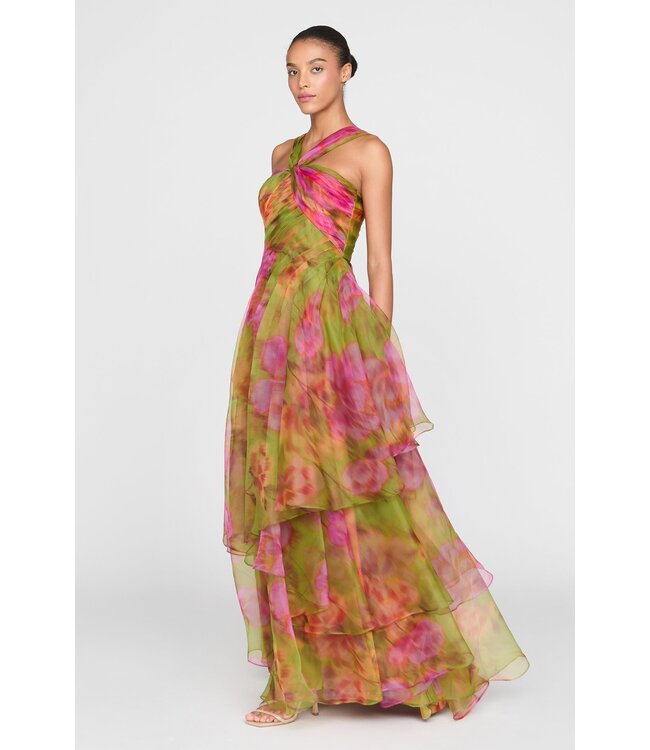 Theia Robe longue Rosalinda à col licou torsadé