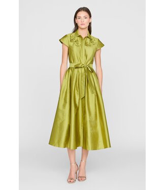 Theia Robe chemise en taffetas Vada