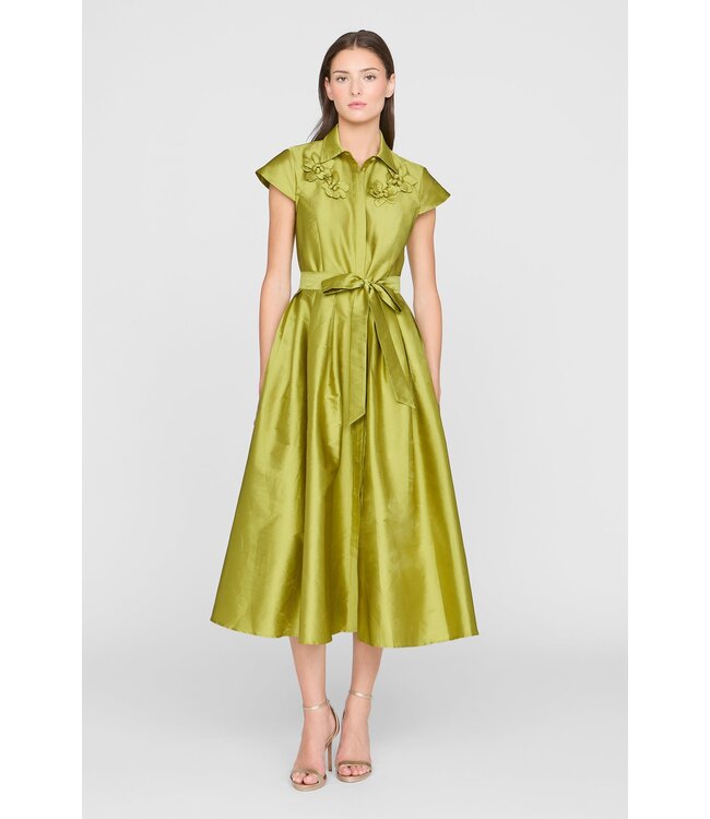 Theia Robe chemise en taffetas Vada