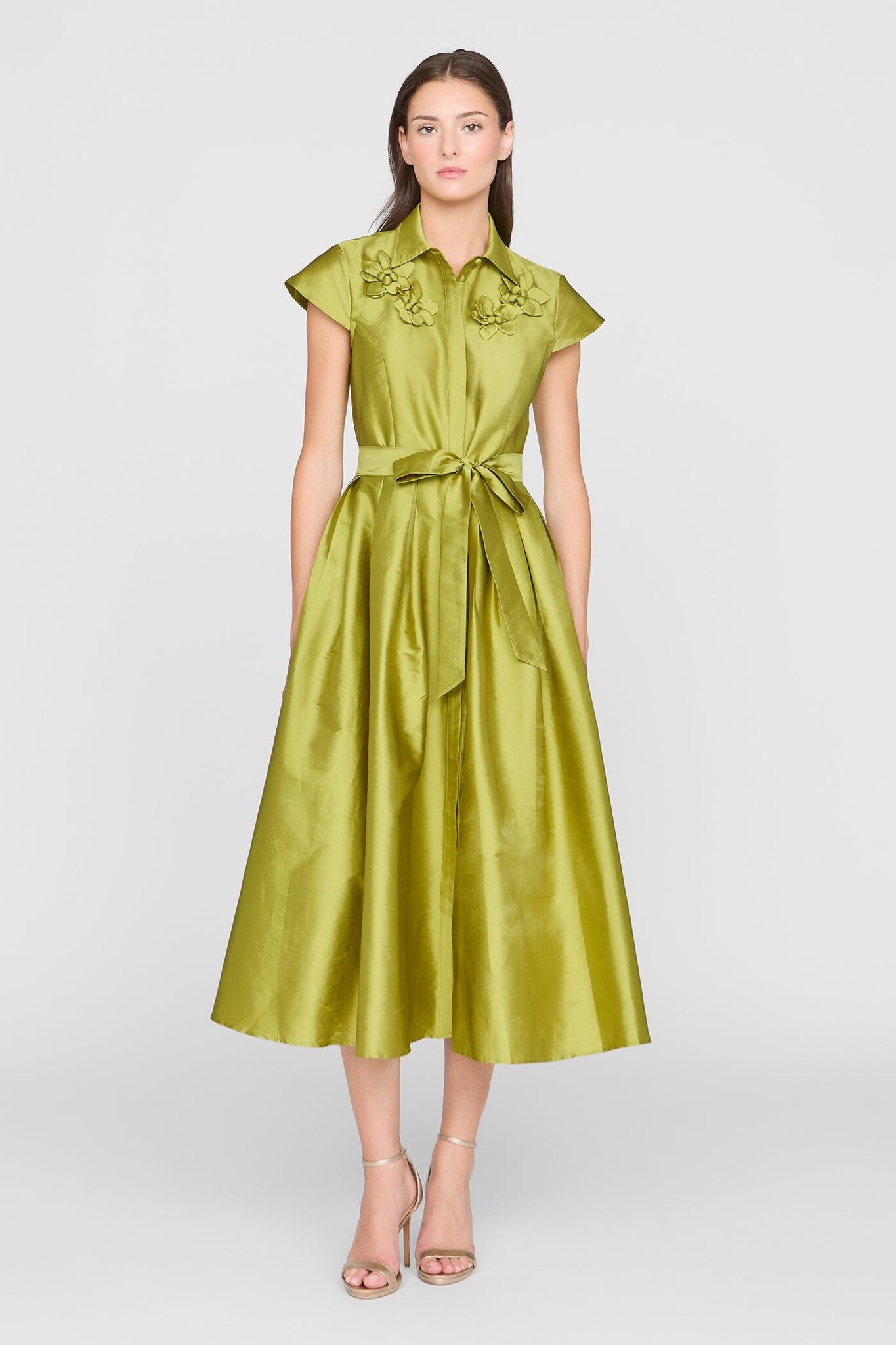 Vada Taffeta Shirt Dress