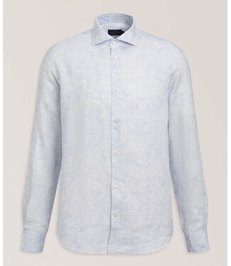 PAUL & SHARK Linen Shirt with Shark Paisley Pattern