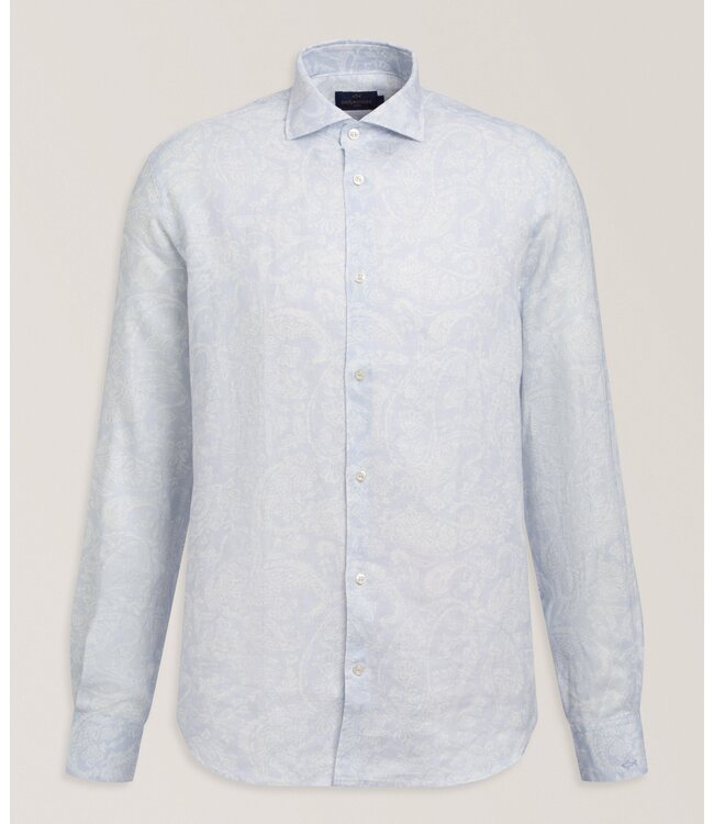 Linen Shirt with Shark Paisley Pattern