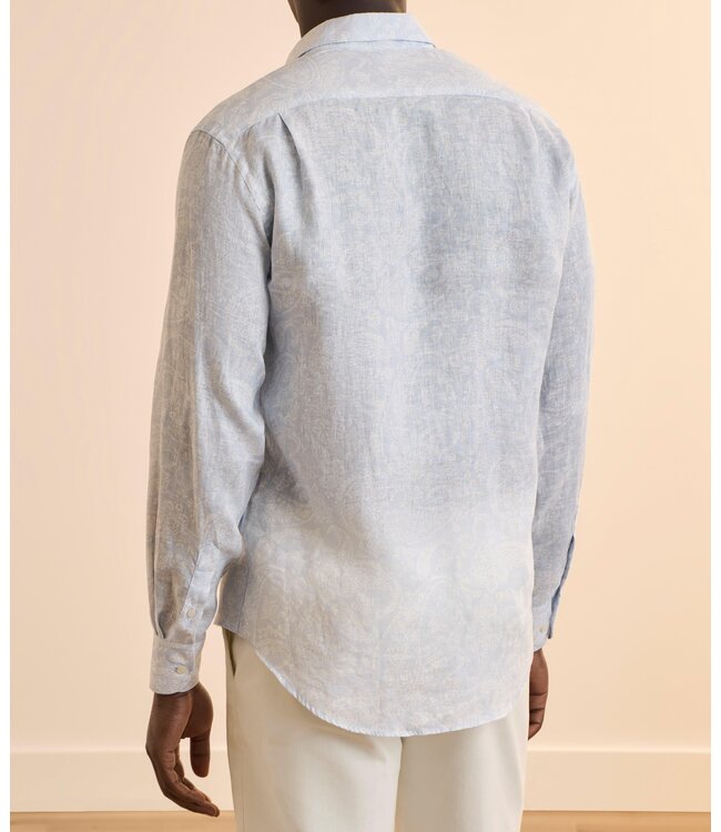 Linen Shirt with Shark Paisley Pattern