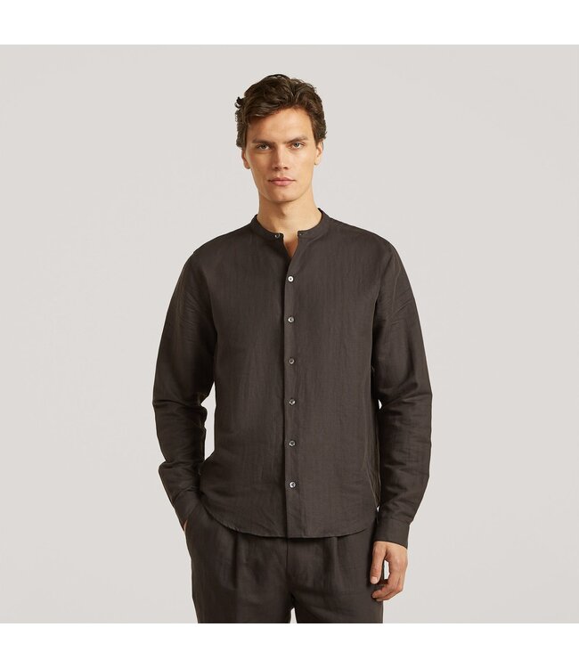 WAHTS Chemise col mao en lin et coton