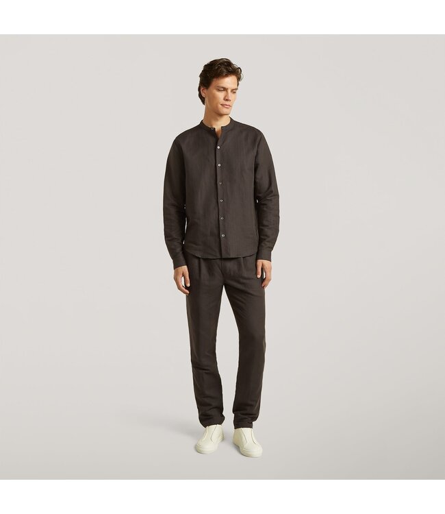 WAHTS Chemise col mao en lin et coton