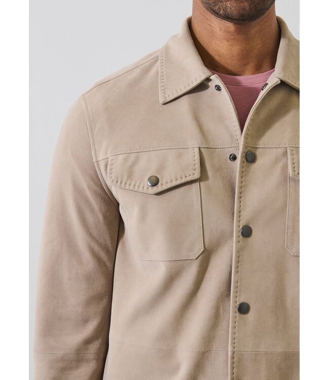 Patrick Assaraf Suede Snap Front Shirt Jacket