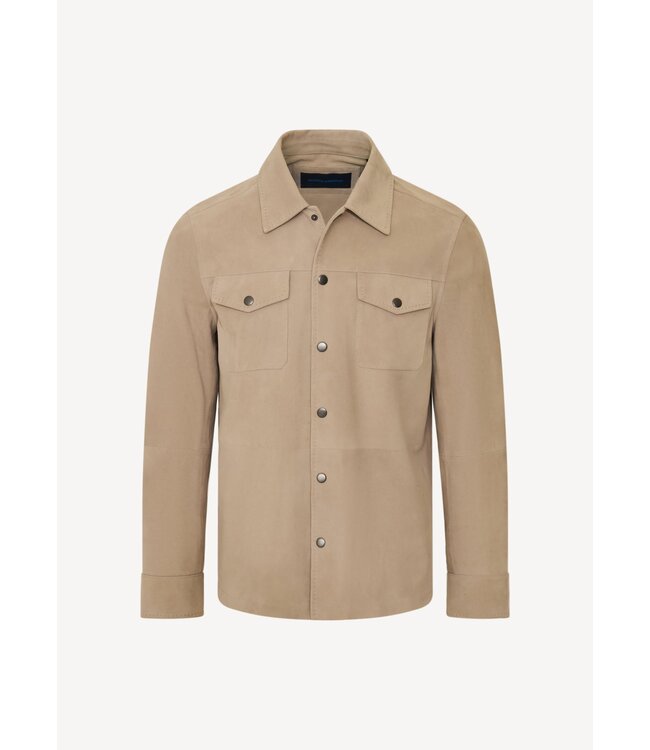 Patrick Assaraf Suede Snap Front Shirt Jacket