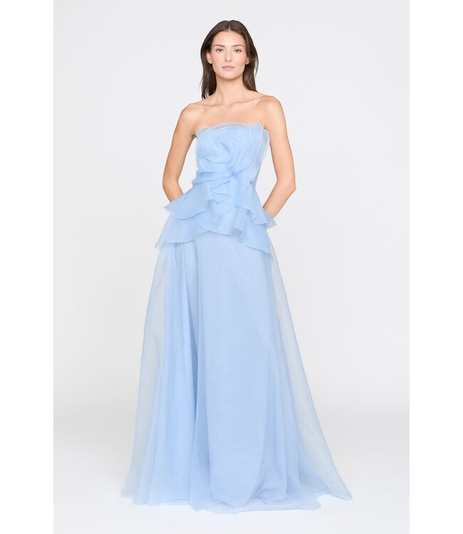 Theia Robe longue Gilda à rose drapée