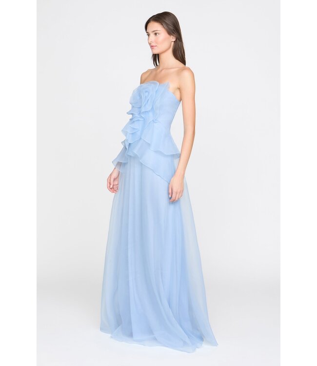 Theia Robe longue Gilda à rose drapée