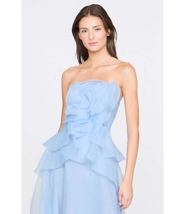 Theia Robe longue Gilda à rose drapée