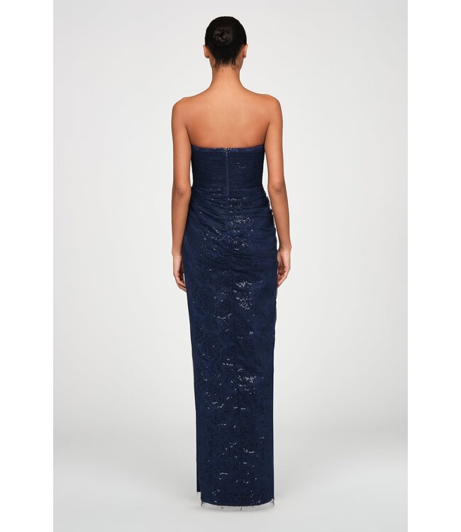 Theia Mal Beaded Lace Strapless Gown