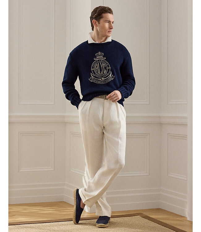 RALPH LAUREN PURPLE LABEL Pantalon Glenn en lin, confectionné à la main