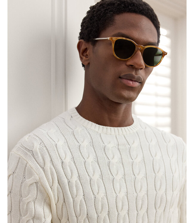 RALPH LAUREN PURPLE LABEL Cable-Knit Cotton-Silk Sweater