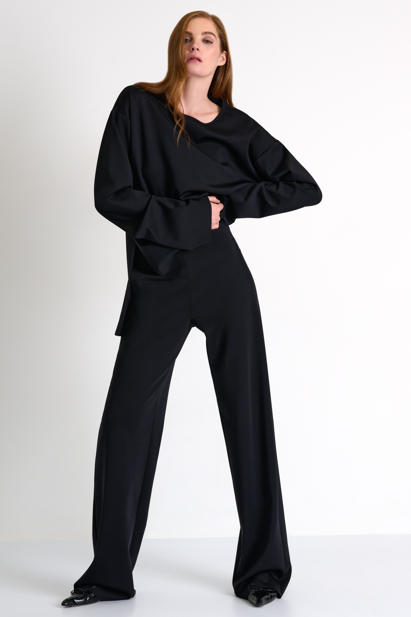 Tailored Wide-Leg Pants