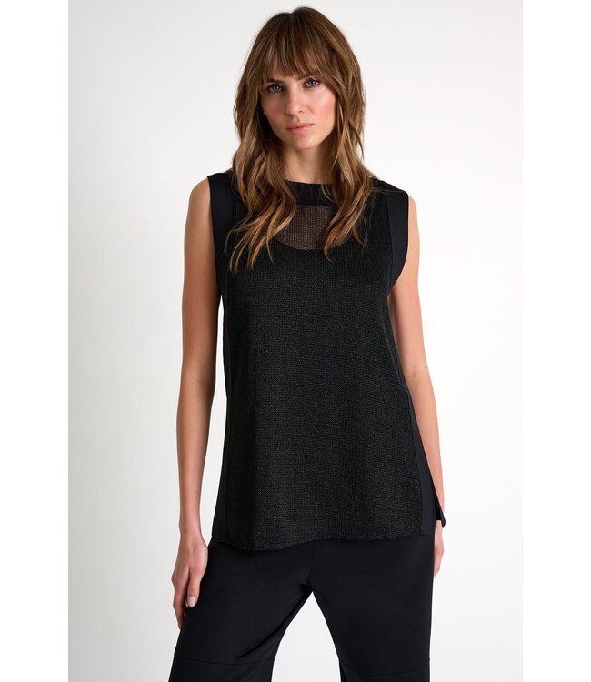Shan Sofia Knit & 3D Jersey Sleeveless Top