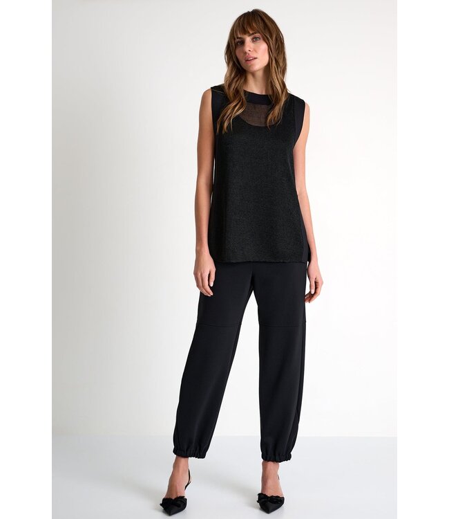 Shan Sofia Knit & 3D Jersey Sleeveless Top