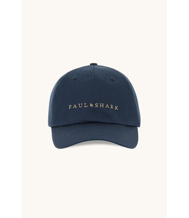 PAUL & SHARK Linen and Cotton Cap with Logo Embroidery