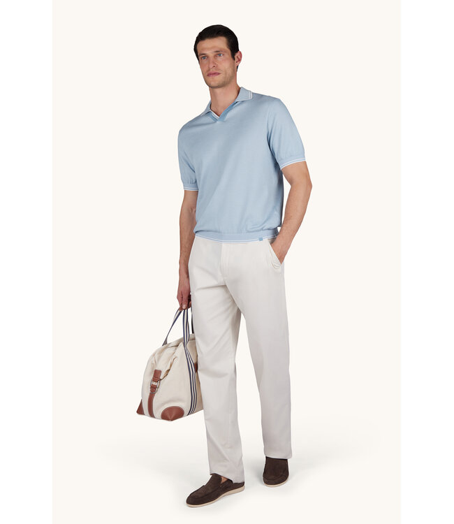 PAUL & SHARK Polo Shirt with Open Collar in Piuma Cotton