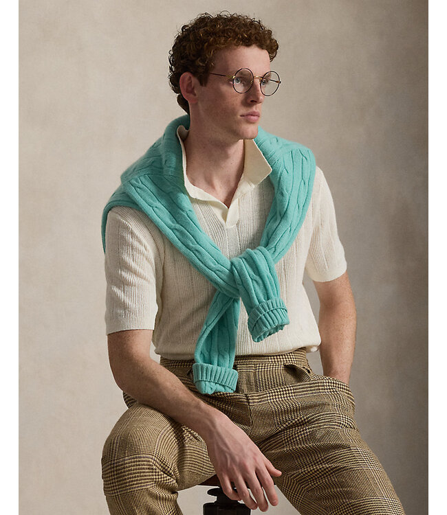 POLO RALPH LAUREN Linen Johnny-Collar Sweater
