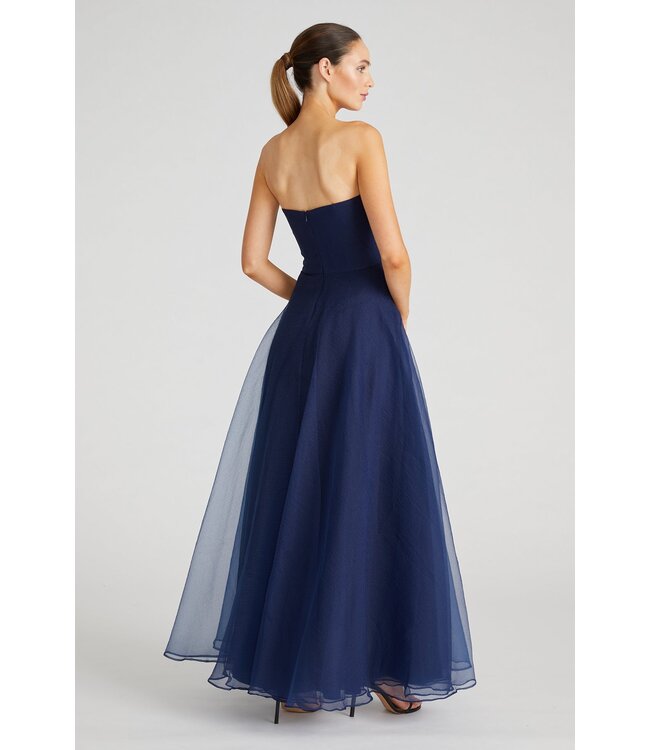 Theia Teresa Strapless Draped Gown