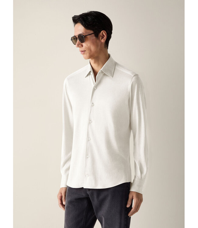 ZEGNA Chemise en soie, lin et coton