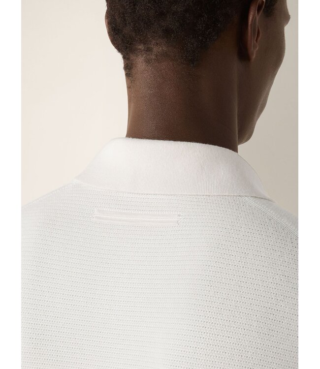 ZEGNA Polo bleu indigo foncé en cachemire et soie