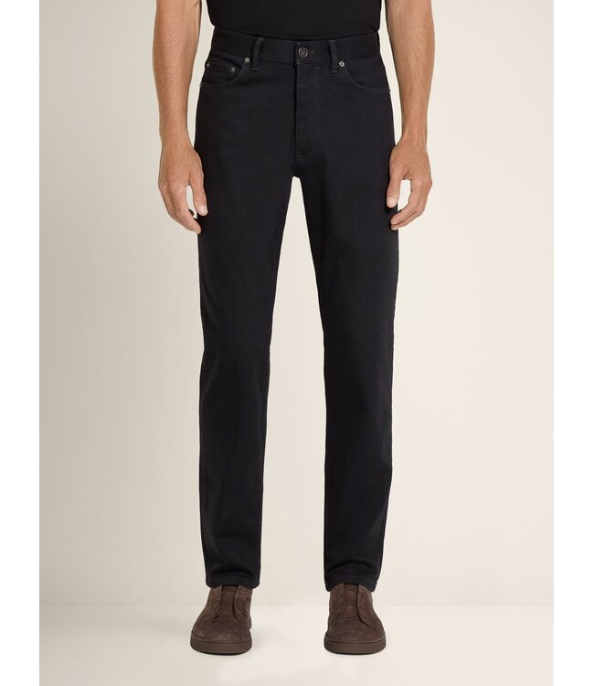 ZEGNA Jean Roccia noir en coton stretch lavé rincé