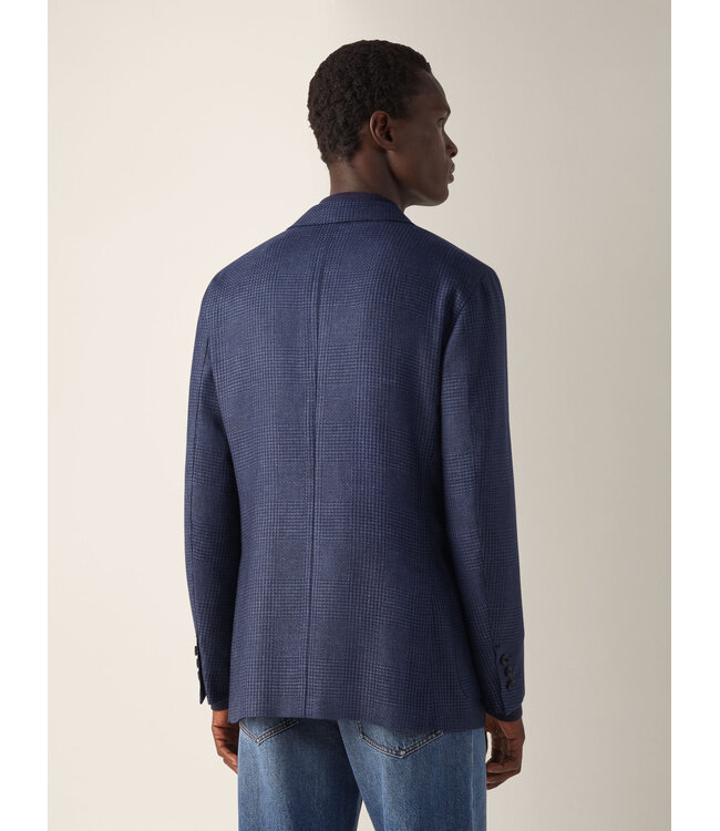 ZEGNA Veste bleue en cachemire, soie et lin