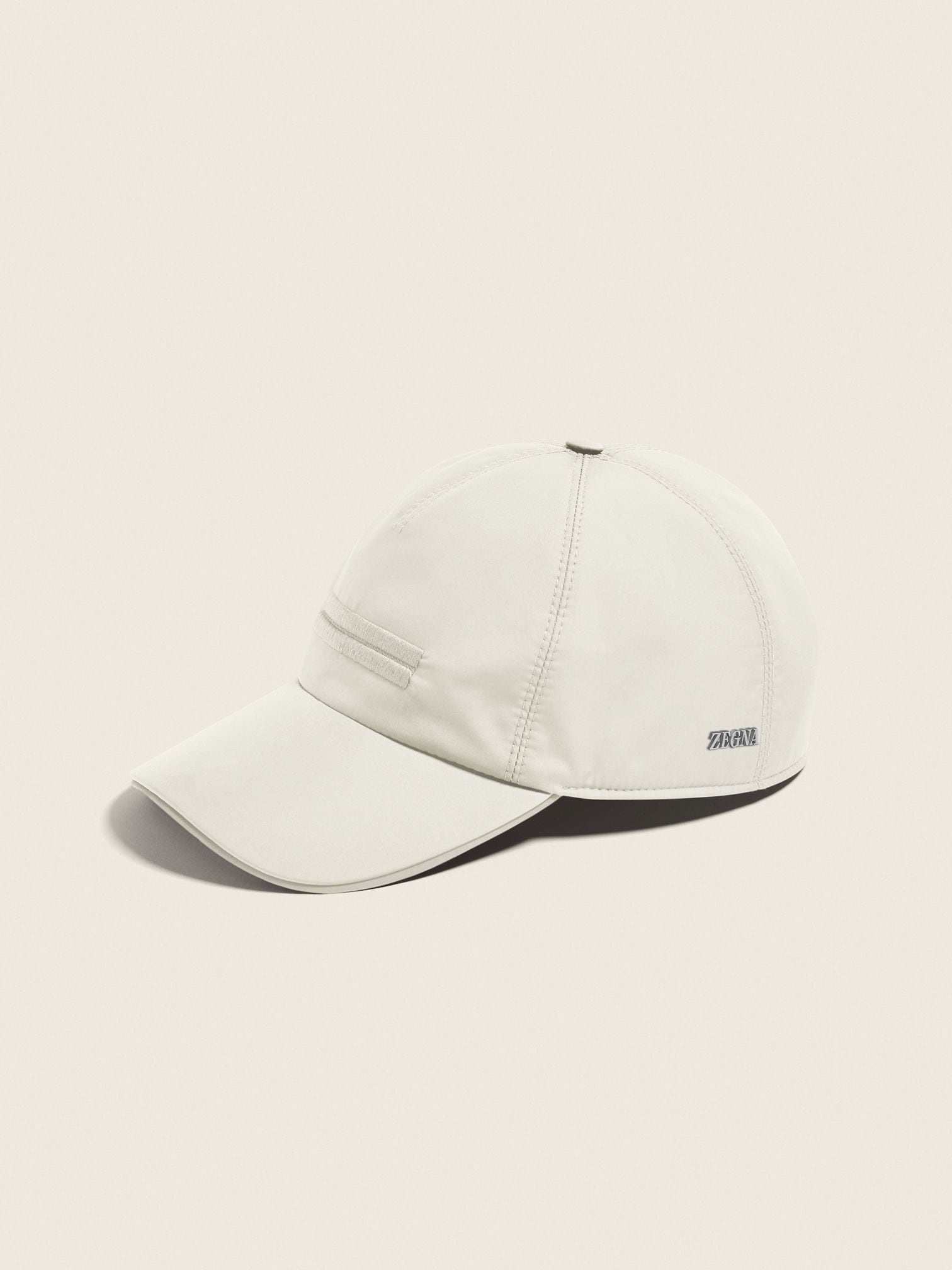 White Technical Fabric Baseball Cap