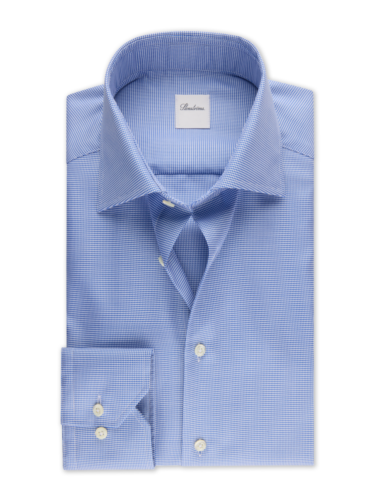 Blue Houndstooth Twill Shirt