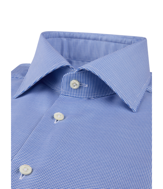 STENSTROMS Blue Houndstooth Twill Shirt