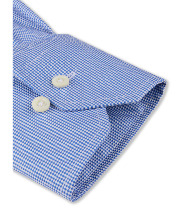 STENSTROMS Blue Houndstooth Twill Shirt