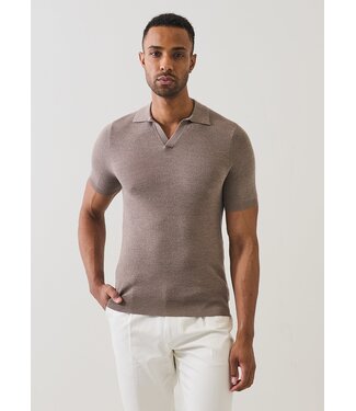 Patrick Assaraf Polo maille point d’oiseau en laine mérinos et soie